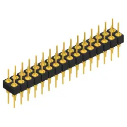 Pin header, 32 pole, pitch 2.54 mm, straight, black, MK 205 32 G