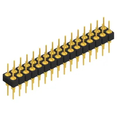 Pin header, 32 pole, pitch 2.54 mm, straight, black, MK 205 32 G - 1