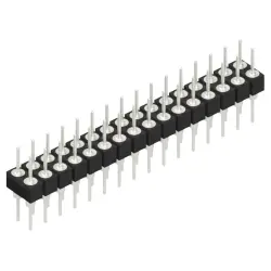 Pin header, 32 pole, pitch 2.54 mm, straight, black, MK 205 32 Z