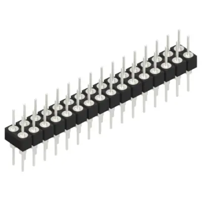 Pin header, 32 pole, pitch 2.54 mm, straight, black, MK 205 32 Z - 1