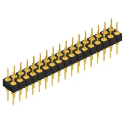 Pin header, 34 pole, pitch 2.54 mm, straight, black, MK 205 34 G