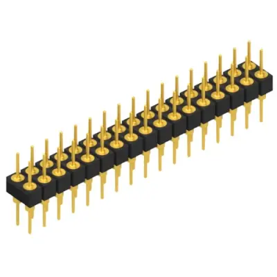 Pin header, 34 pole, pitch 2.54 mm, straight, black, MK 205 34 G - 1