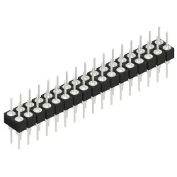 Pin header, 34 pole, pitch 2.54 mm, straight, black, MK 205 34 Z