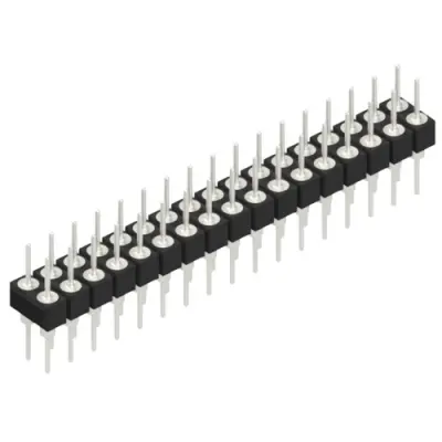 Pin header, 34 pole, pitch 2.54 mm, straight, black, MK 205 34 Z - 1