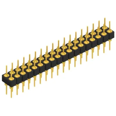 Pin header, 36 pole, pitch 2.54 mm, straight, black, MK 205 36 G - 1