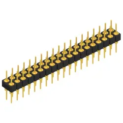 Pin header, 38 pole, pitch 2.54 mm, straight, black, MK 205 38 G