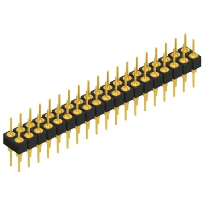Pin header, 38 pole, pitch 2.54 mm, straight, black, MK 205 38 G - 1