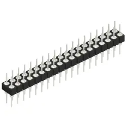 Pin header, 38 pole, pitch 2.54 mm, straight, black, MK 205 38 Z