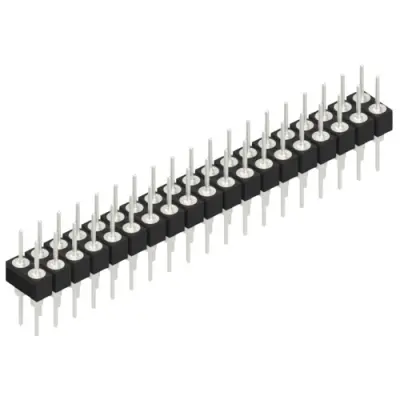Pin header, 38 pole, pitch 2.54 mm, straight, black, MK 205 38 Z - 1