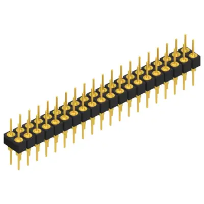Pin header, 40 pole, pitch 2.54 mm, straight, black, MK 205 40 G - 1
