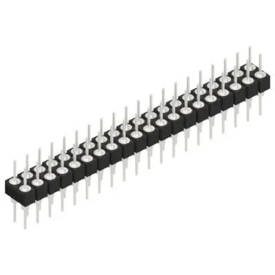 Pin header, 40 pole, pitch 2.54 mm, straight, black, MK 205 40 Z - 1