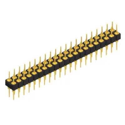 Pin header, 42 pole, pitch 2.54 mm, straight, black, MK 205 42 G - 1