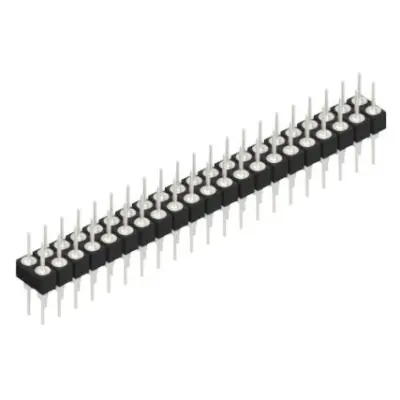 Pin header, 42 pole, pitch 2.54 mm, straight, black, MK 205 42 Z - 1