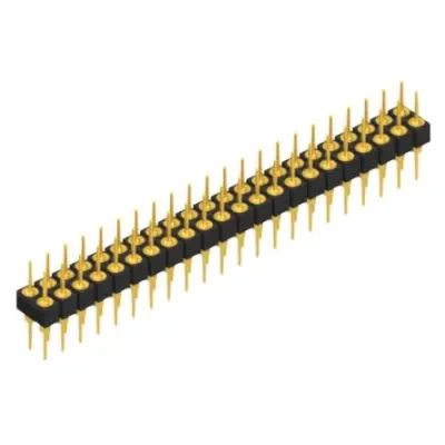 Pin header, 44 pole, pitch 2.54 mm, straight, black, MK 205 44 G - 1