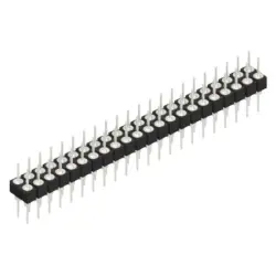 Pin header, 44 pole, pitch 2.54 mm, straight, black, MK 205 44 Z