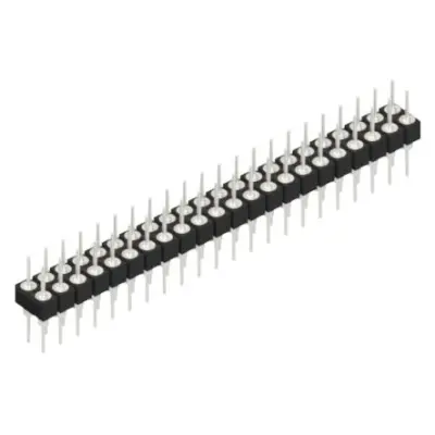 Pin header, 44 pole, pitch 2.54 mm, straight, black, MK 205 44 Z - 1