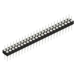 Pin header, 46 pole, pitch 2.54 mm, straight, black, MK 205 46 Z