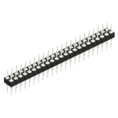 Pin header, 46 pole, pitch 2.54 mm, straight, black, MK 205 46 Z - 1
