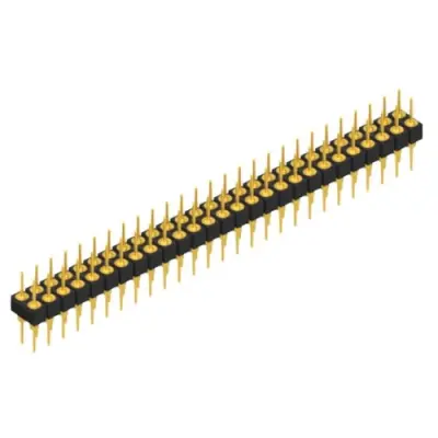 Pin header, 54 pole, pitch 2.54 mm, straight, black, MK 205 54 G - 1