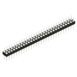 Pin header, 56 pole, pitch 2.54 mm, straight, black, MK 205 56 Z