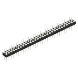 Pin header, 58 pole, pitch 2.54 mm, straight, black, MK 205 58 Z
