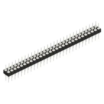 Pin header, 58 pole, pitch 2.54 mm, straight, black, MK 205 58 Z - 1