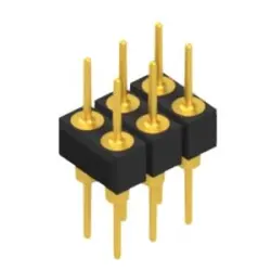 Pin header, 6 pole, pitch 2.54 mm, straight, black, MK 205 6 G