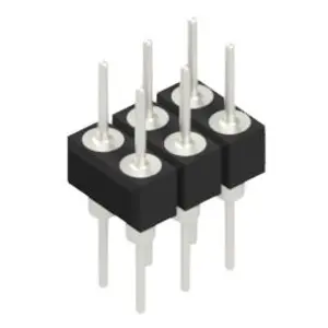 Pin header, 6 pole, pitch 2.54 mm, straight, black, MK 205 6 Z - 1