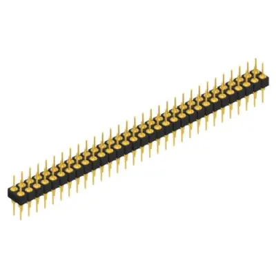 Pin header, 62 pole, pitch 2.54 mm, straight, black, MK 205 62 G - 1