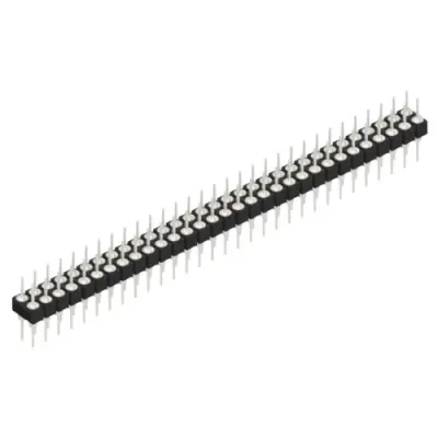 Pin header, 62 pole, pitch 2.54 mm, straight, black, MK 205 62 Z - 1