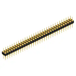 Pin header, 64 pole, pitch 2.54 mm, straight, black, MK 205 64 G