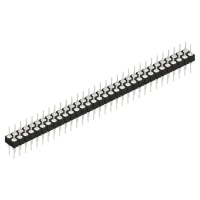 Pin header, 64 pole, pitch 2.54 mm, straight, black, MK 205 64 Z - 1