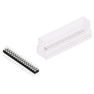Pin header, 34 pole, pitch 2.54 mm, angled, black, MK 226 SMD 34 Z SM - 1