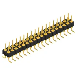Pin header, 36 pole, pitch 2.54 mm, angled, black, MK 226 SMD 36 G