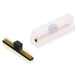 Pin header, 36 pole, pitch 2.54 mm, angled, black, MK 226 SMD 36 G B SM