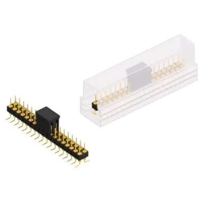 Pin header, 36 pole, pitch 2.54 mm, angled, black, MK 226 SMD 36 G B SM - 1