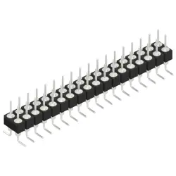 Pin header, 36 pole, pitch 2.54 mm, angled, black, MK 226 SMD 36 Z