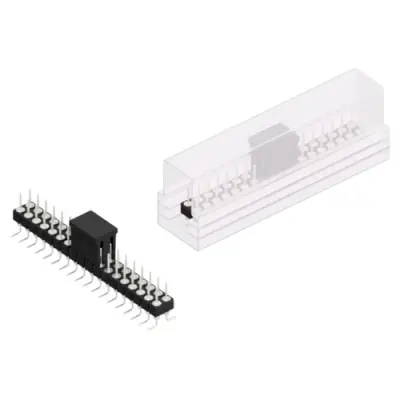 Pin header, 36 pole, pitch 2.54 mm, angled, black, MK 226 SMD 36 Z B SM - 1