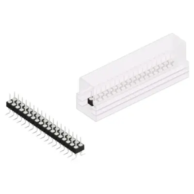 Pin header, 36 pole, pitch 2.54 mm, angled, black, MK 226 SMD 36 Z SM - 1