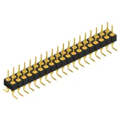 Pin header, 38 pole, pitch 2.54 mm, angled, black, MK 226 SMD 38 G
