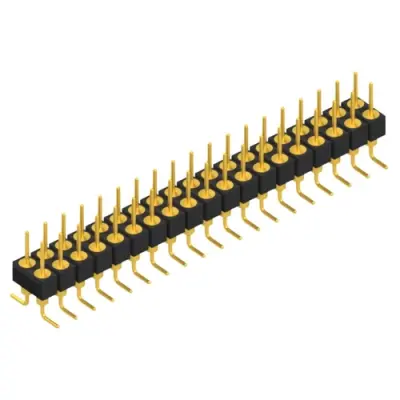Pin header, 38 pole, pitch 2.54 mm, angled, black, MK 226 SMD 38 G - 1
