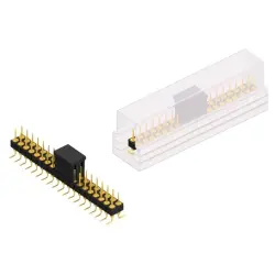 Pin header, 38 pole, pitch 2.54 mm, angled, black, MK 226 SMD 38 G B SM