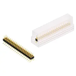 Pin header, 38 pole, pitch 2.54 mm, angled, black, MK 226 SMD 38 G SM