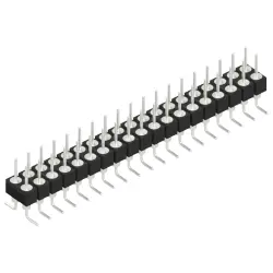 Pin header, 38 pole, pitch 2.54 mm, angled, black, MK 226 SMD 38 Z
