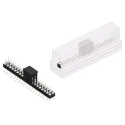 Pin header, 38 pole, pitch 2.54 mm, angled, black, MK 226 SMD 38 Z B SM