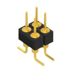 Pin header, 4 pole, pitch 2.54 mm, angled, black, MK 226 SMD 4 G