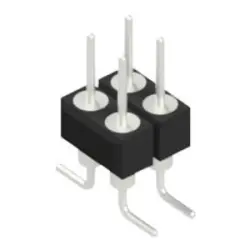 Pin header, 4 pole, pitch 2.54 mm, angled, black, MK 226 SMD 4 Z