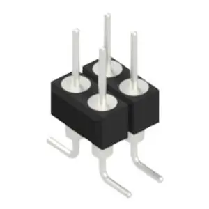 Pin header, 4 pole, pitch 2.54 mm, angled, black, MK 226 SMD 4 Z - 1