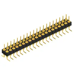 Pin header, 40 pole, pitch 2.54 mm, angled, black, MK 226 SMD 40 G