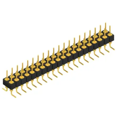 Pin header, 40 pole, pitch 2.54 mm, angled, black, MK 226 SMD 40 G - 1